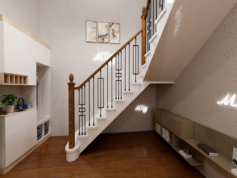 新中式001 【亞光黑鐵藝配實(shí)木大柱】